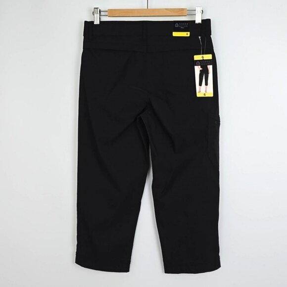 NWT Sierra Designs Women's Black Capri Tapered Active Pant Stretch Size 6 - Picture 2 of 15